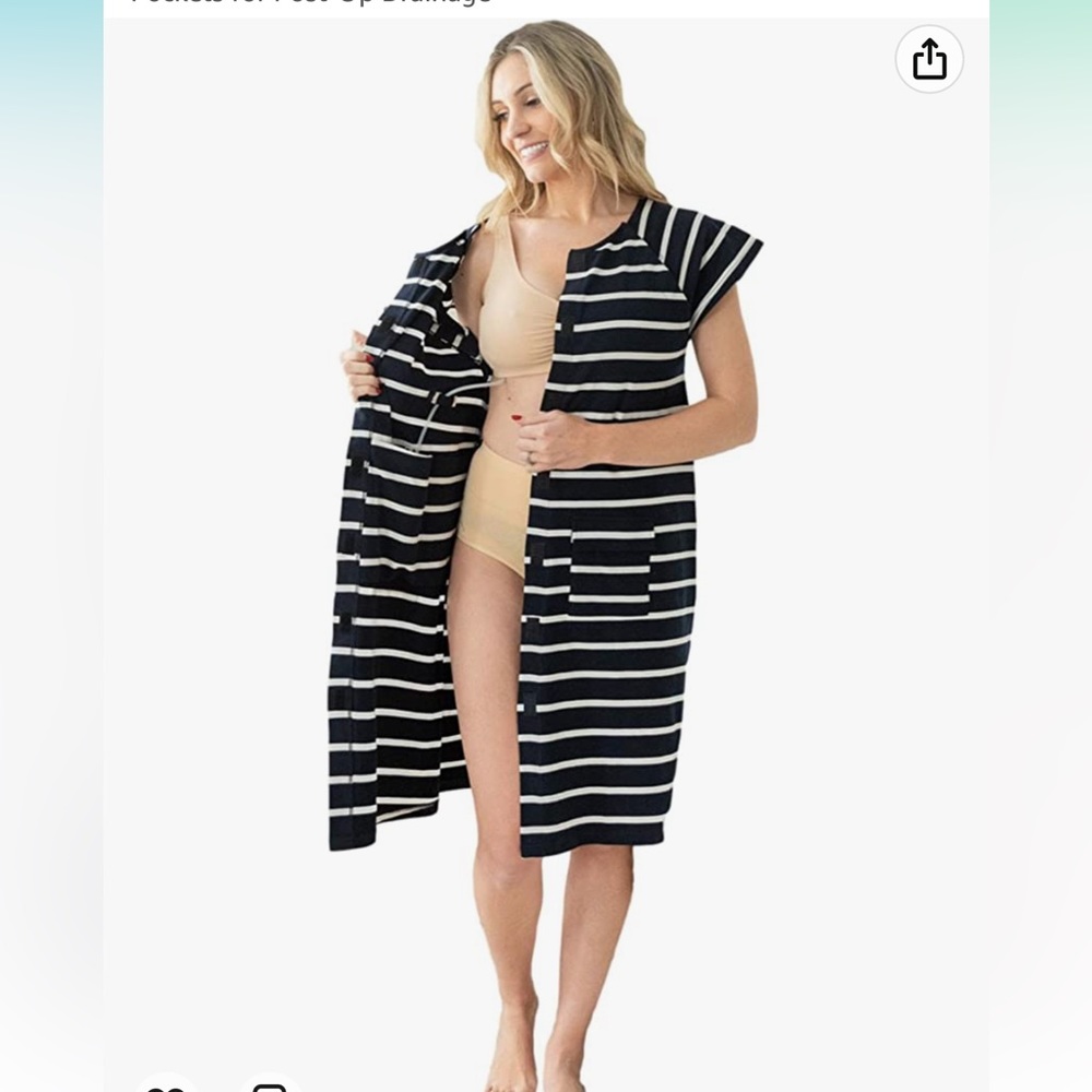 Gownies Surgical Recovery Patient Gown- Internal Pockets for Post-Op Drainage